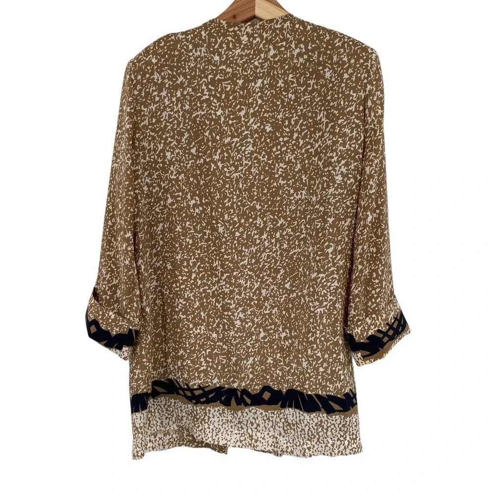 Vintage Lady Carol NY Boho Kimono Cardigan Mixed Print Shoulder Pads Womens 10 - Picture 4 of 6